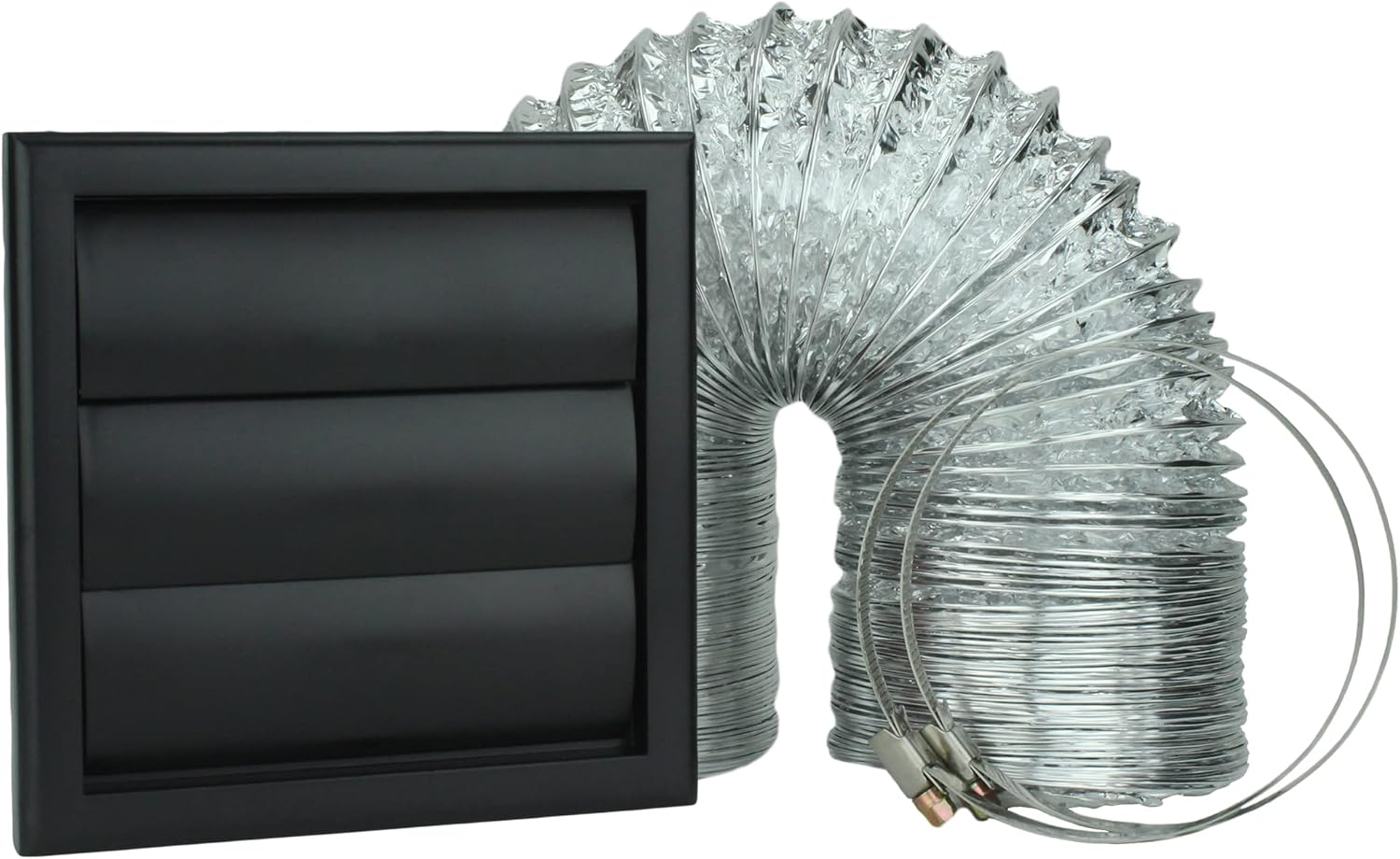 VENTS Black 4 inch Cooker Hood Tumble Dryer Bathroom Air Vent Full Kit