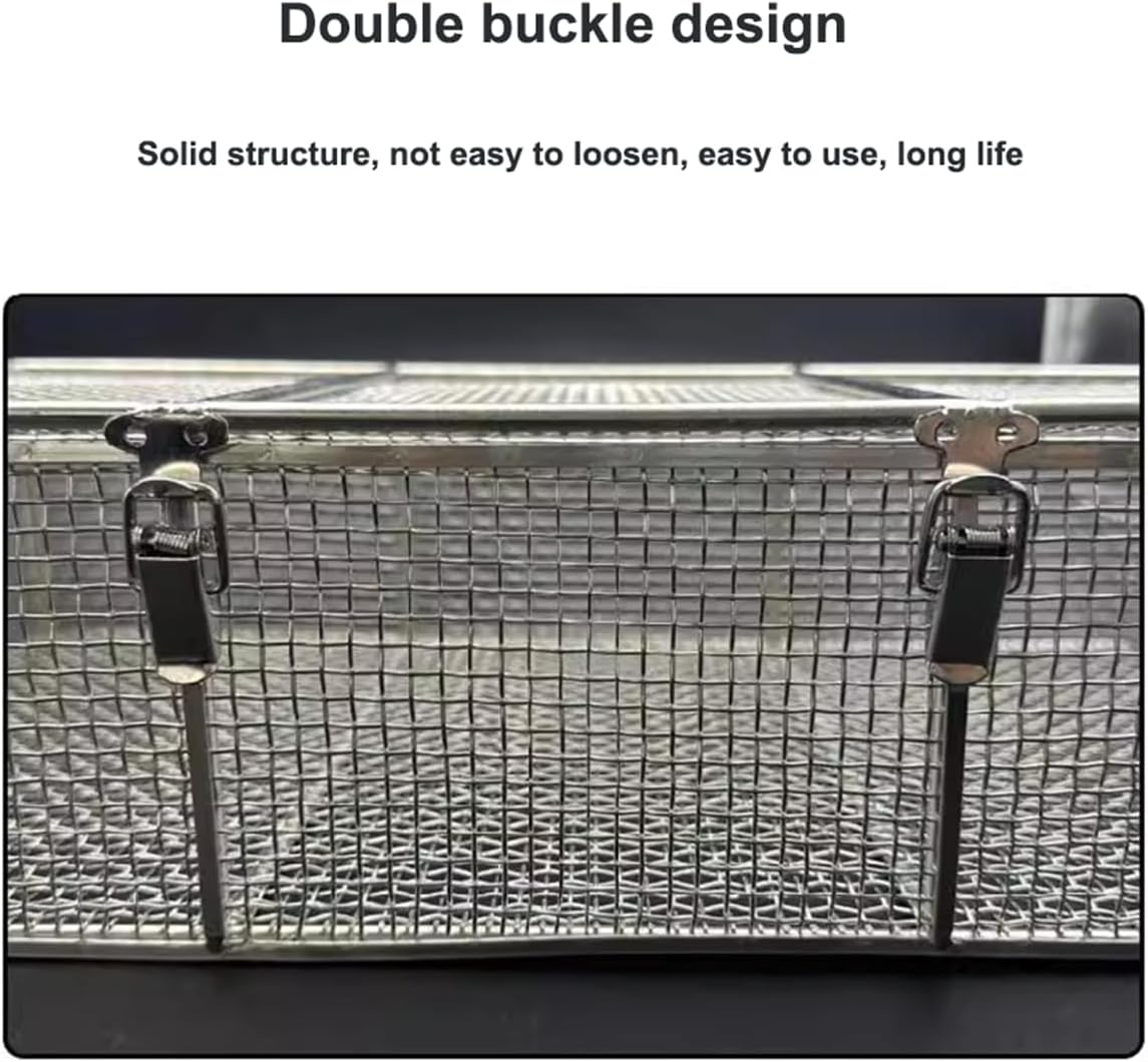 Medical 304 Stainless Steel Mesh Basket with Lid,Mesh Perforated Baskets Sterilization Tray,Instrument Sterilization Baskets,Cleaning Washing Surgical Instruments Case,for Hospital,30×30×10 cm