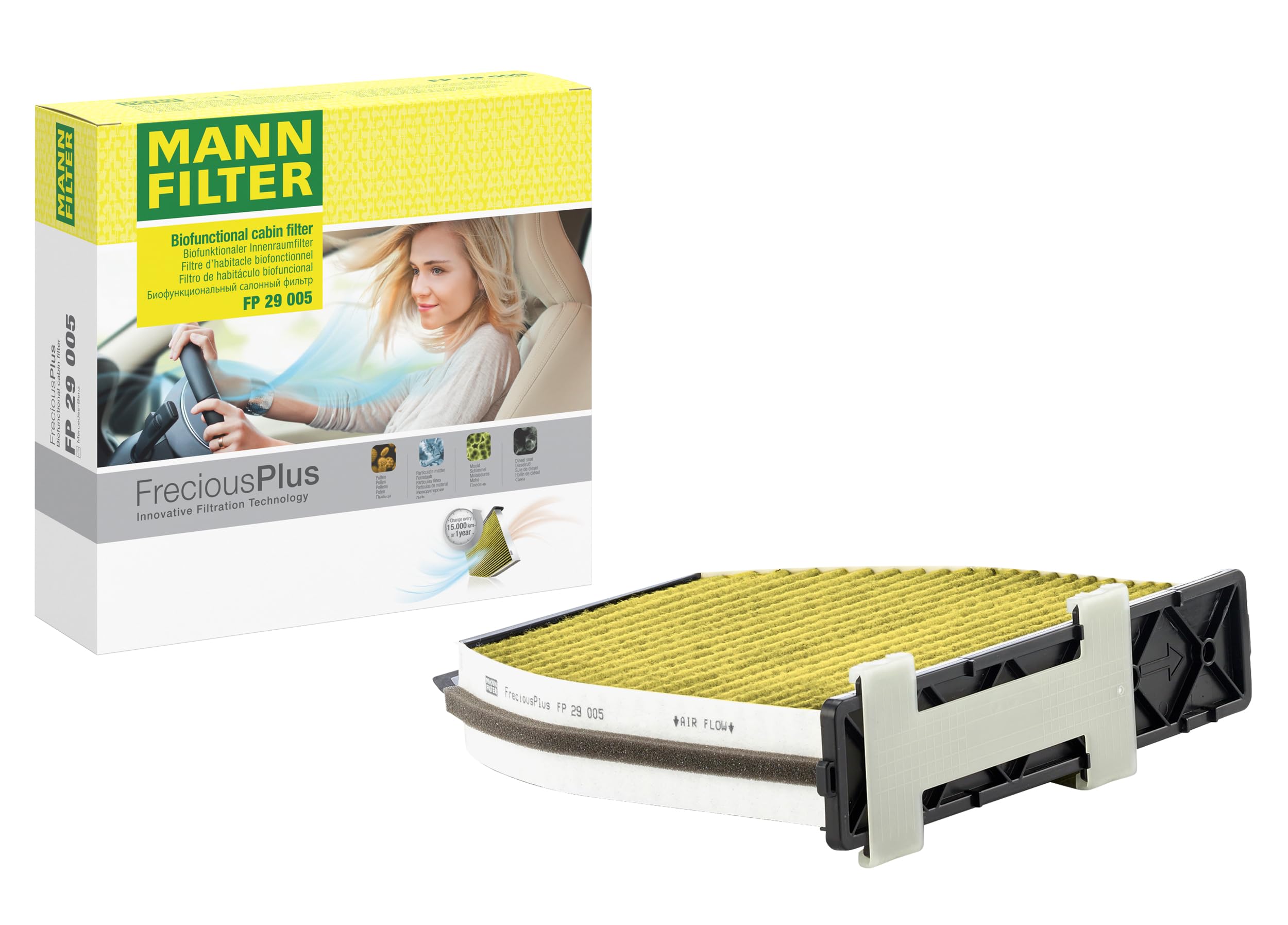 MANN-FILTER FP 29 005 Filtre à air d'habitacle – FreciousPlus filtre à pollen bio-fonctionnel – Pour véhicule particulier