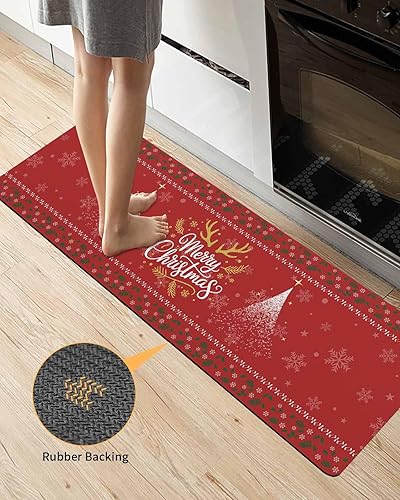 Miniatura 4 de Tapete de baño rojo de Navidad para bañera, antideslizante, de secado rápido y absorbente, tierra de diatomeas, fregadero de cocina, lavable, tapete