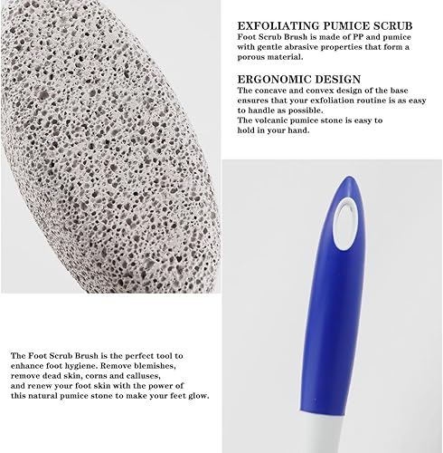 Miniatura 3 de Piedra pómez de mango largo, removedor exfoliante de piel muerta con mango de 13.8 in para un fácil cuidado de los pies, adecuado para pedicura,