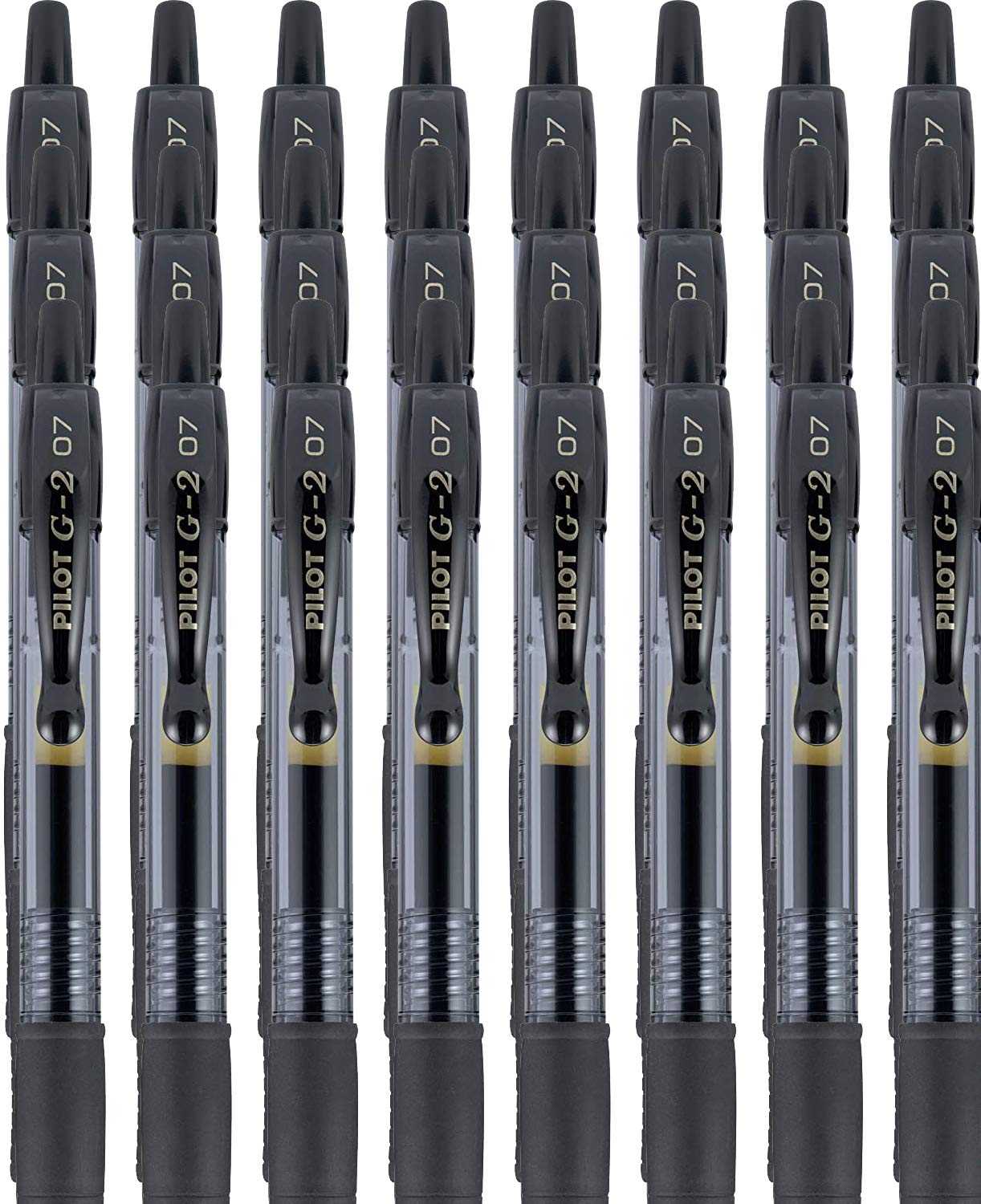 PILOT G2 Premium - Bolígrafo de gel recargable y retráctil, punta fina, color negro, 3 unidades (24 bolígrafos)