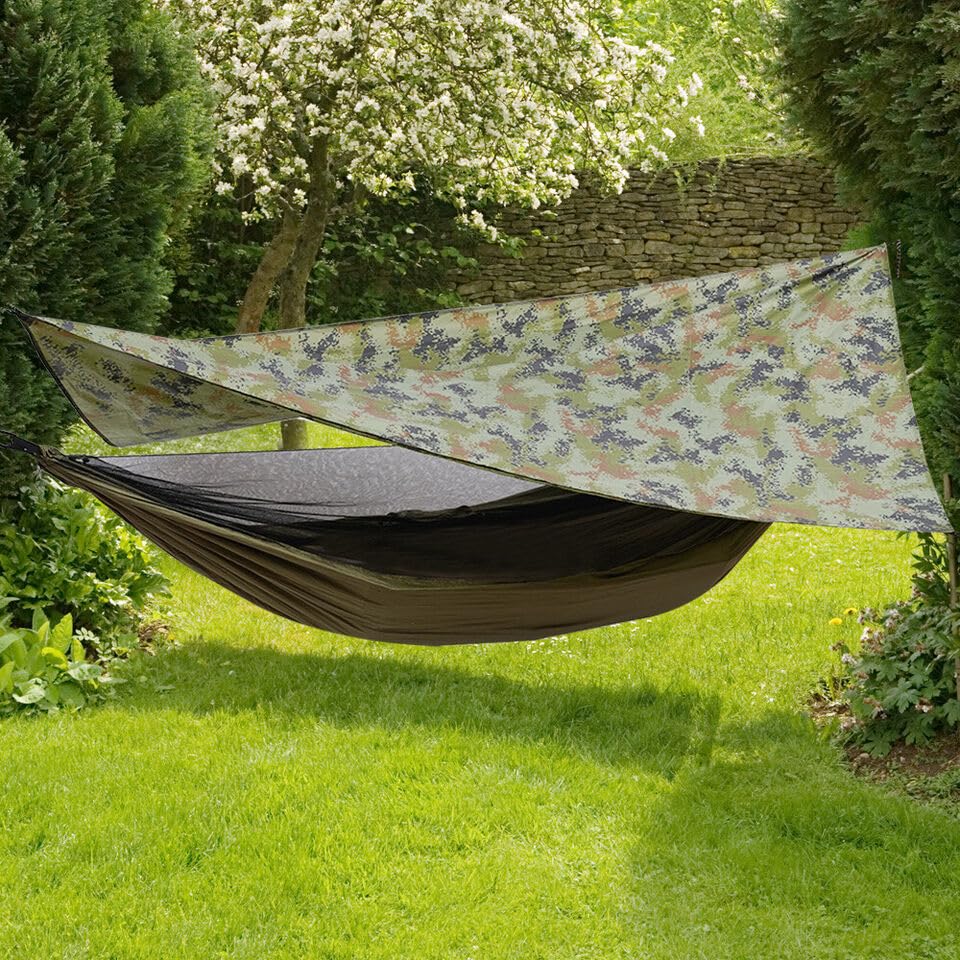 Hamac KEESIN Avec Moustiquaire Intégrée – Capacité 200 Kg – Nylon Parachute 210T – Gris-orange – Pour Camping Et Randonnée