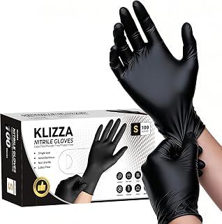 Black Nitrile Gloves Disposable, 4.5 Mil Latex & Powder Free Gloves for Food, Kitchen,Cooking,Cleaning,Salon