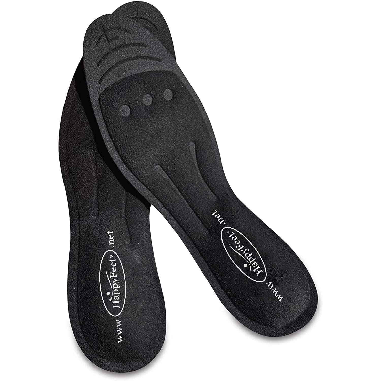 Happy Feet Plantar Fasciitis Insoles for Men Women - Gel Foot Care Shoe Inserts - Arch Support Work, Running Orthotics for Flat Feet Heel Pain Relief (L2 (Men 9½ - 10½) (Women 11 - 12))