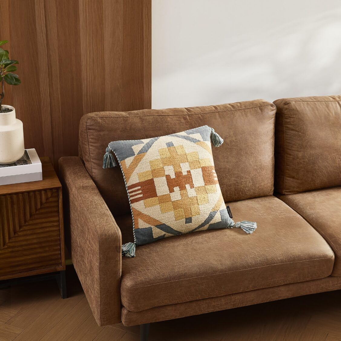 Pendleton Decorative Pillow - 100% Cotton Hypoallergenic Breathable Plush Soft Comfortable Luxury Home Decorative Pillow, (20" x 20", Carico Lake)