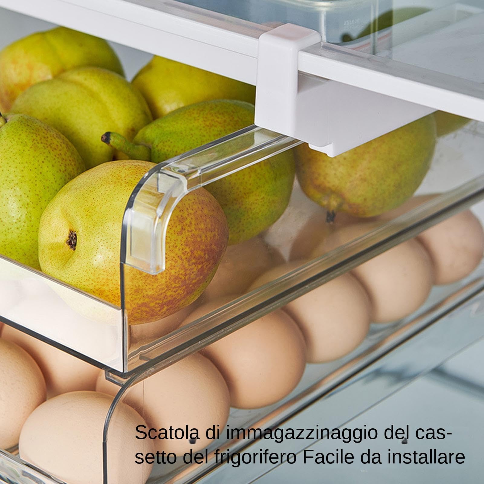Contenitore trasparente per frigorifero, per verdure, frutta, carne, contenitori da cucina per alimenti freschi, soluzione ideale per dispensa e congelatore