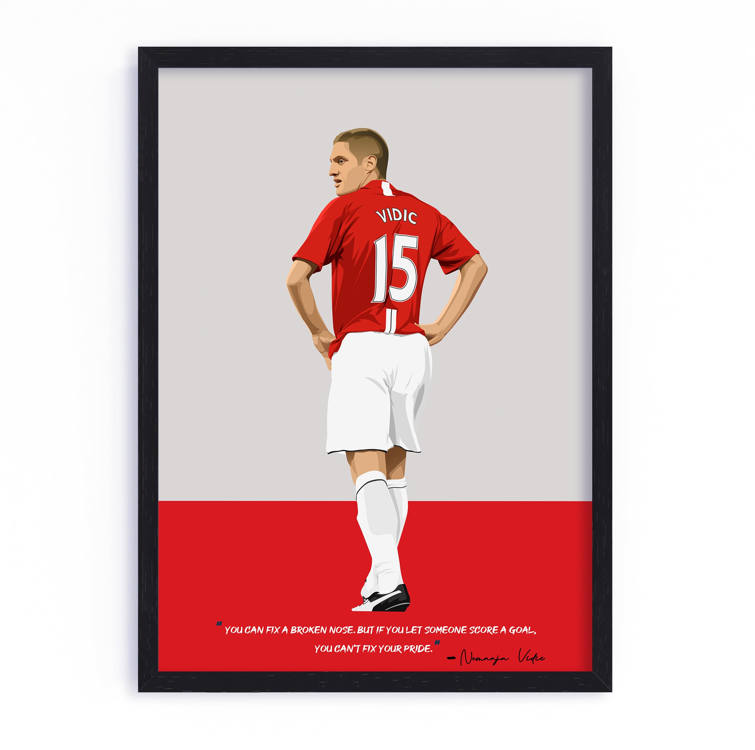 QUOTE - UNQUOTE ART Nemanja Vidic Poster - Manchester United Frame 13x17 inches - Black Frame (B0CD2WHB7S) Amazon Price History, Amazon Price Tracker