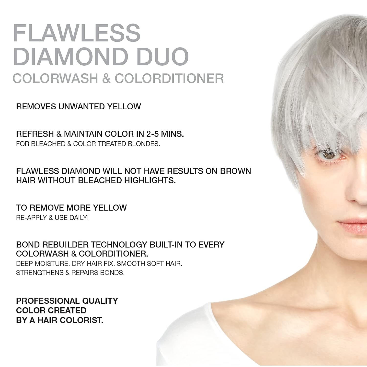 Celeb Luxury Gem Lites Duo Color Depositing Colorwash Shampoo & Conditioner Set + Bondfix Bond Rebuilder, Semi Permanent Hair Color, Vegan Hair Dye, Flawless Diamond - Image 3