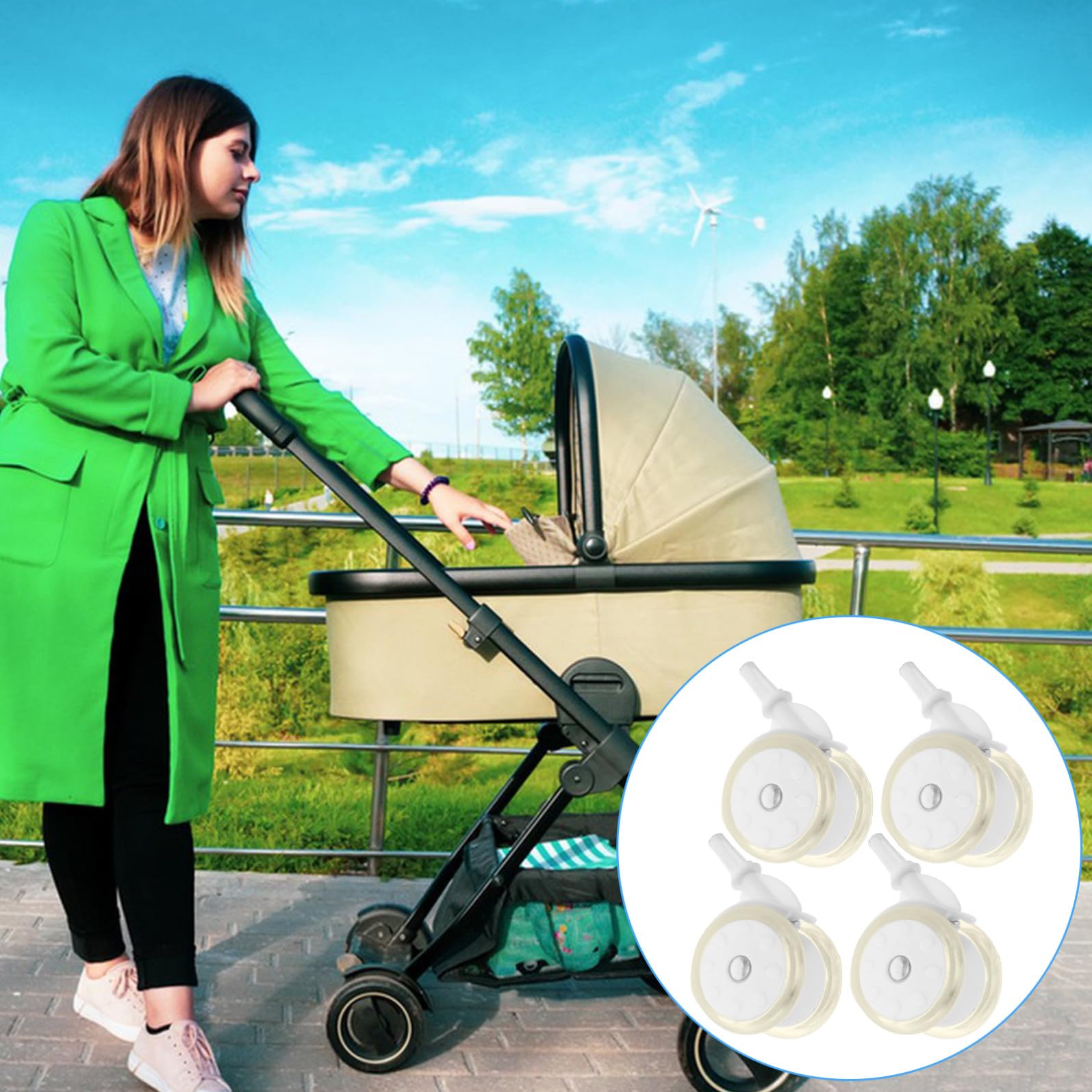 Universelles En Plastique Et: Lot De 4 Roues pour Déambulateur pour Bébé Pièces De Rechange pour Chariot De Courses Poussette Et Déambulateur