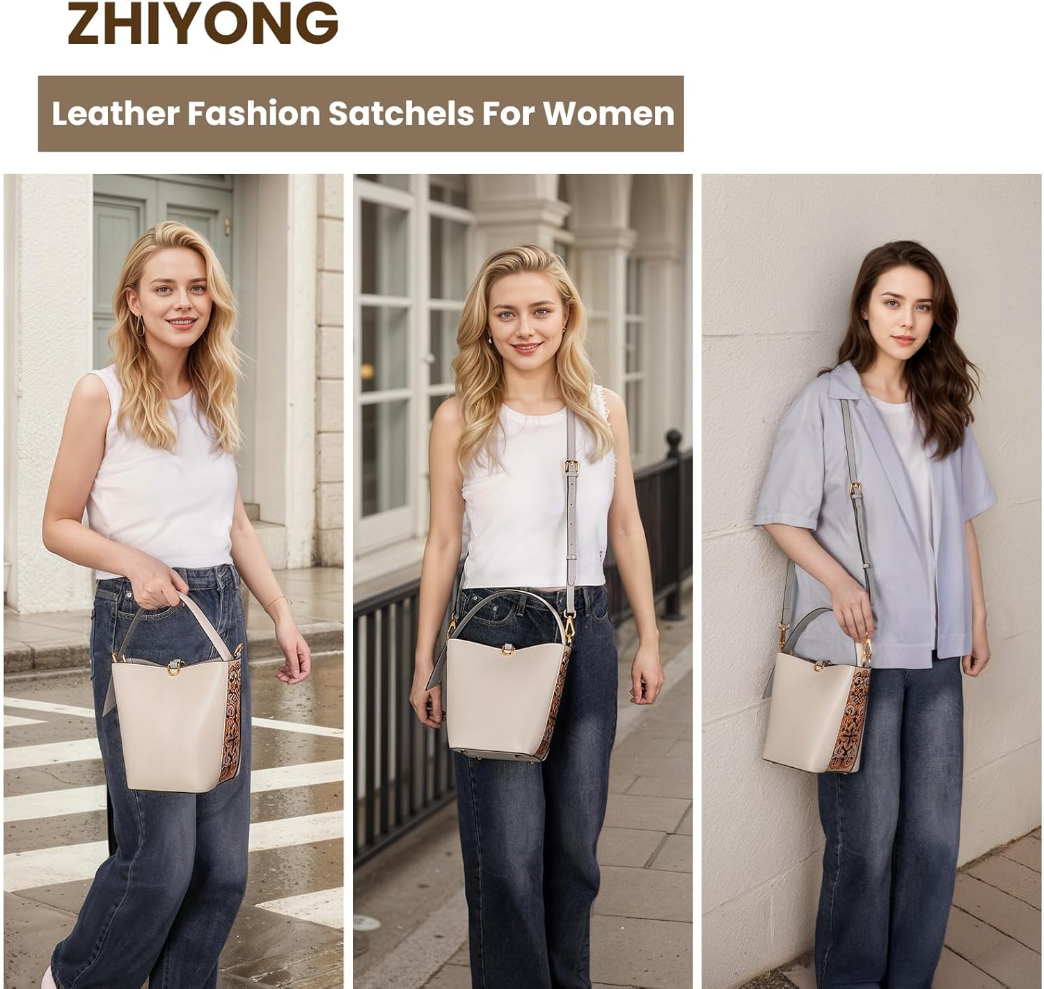 Large Gray Leather Tote Bag for Women with Shoulder Strap and Black & White Cat Illustration – Spacious Handbag, Trendy Top Handle Purse for Work, Travel, Shopping, and Casual Outings - Image 6