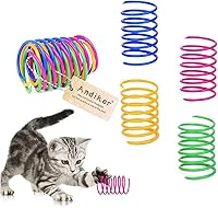 Andiker Cat Spring Toys 12 Pack - Colorful Interactive Spiral Springs for Biting, Swatting, Hunting - Keeps Cats Fit & Entertained