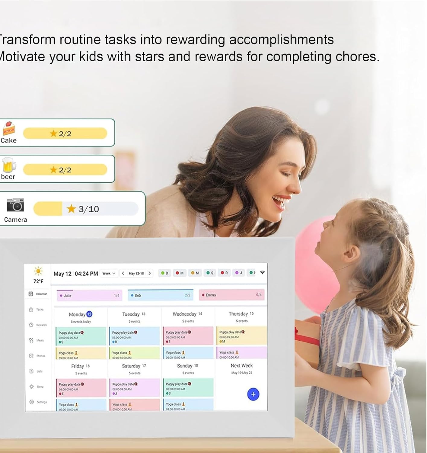 10.1インチスマートデジタルカレンダープランナー＆雑用チャート、IPS HDタッチスクリーンインタラクティブディスプレイ、スマート 10.1インチ スマートデジタルカレンダープランナー＆雑用チャート、WiFi HDタッチスクリーンファミリースケジュール用のインタラク Generic ...