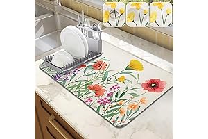 Spring-Inspired Kitchen Drying Mat: A Burst of Floral Cheer for Your Counter