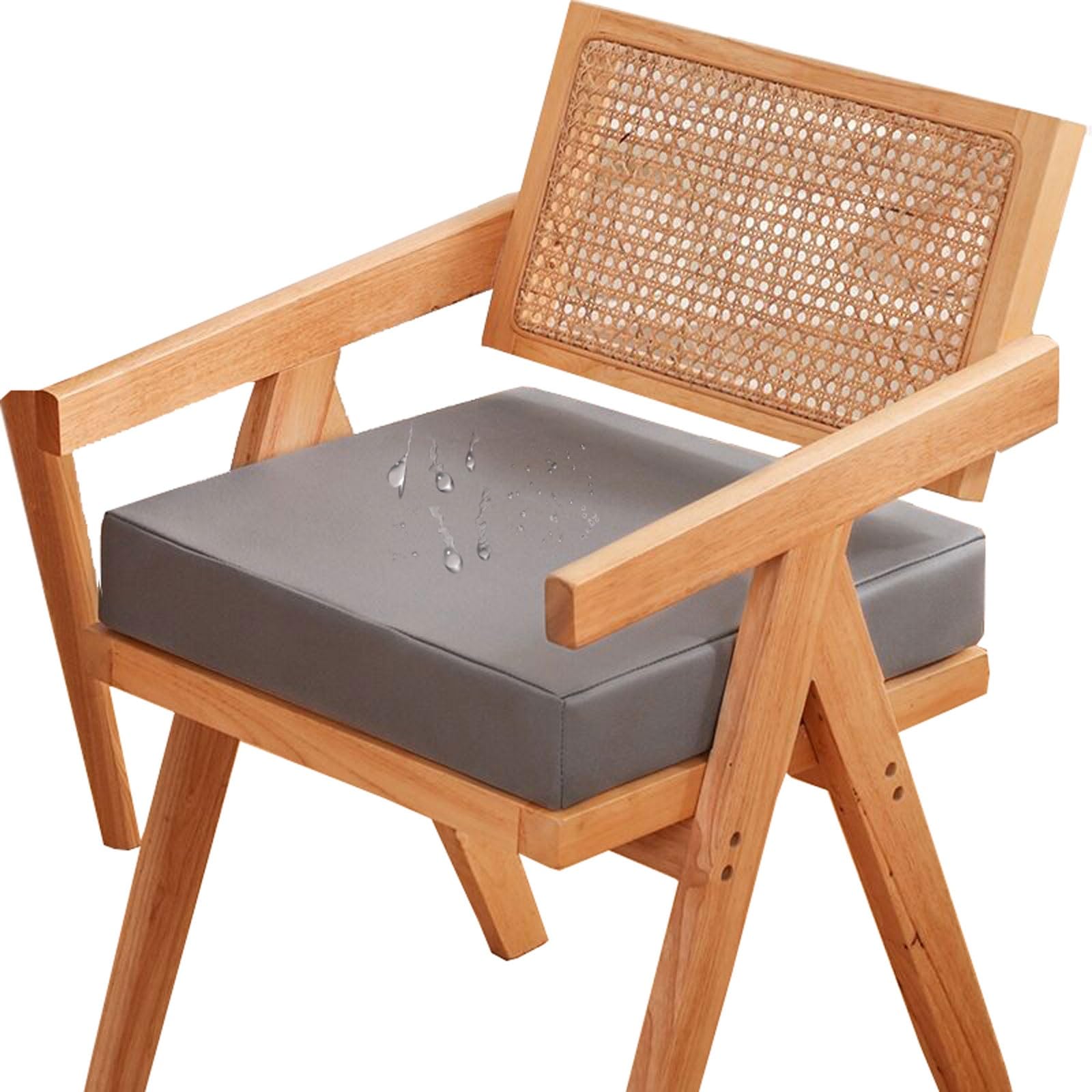 MCOSU Outdoor Chair Seat Cushions - 12x12/14x14/16x16/18x18/20x20 Inch - Square Thick Foam Patio Seat Pads for Garden, Lawn, Deck, or Indoor Use(P2,22X22X2IN)