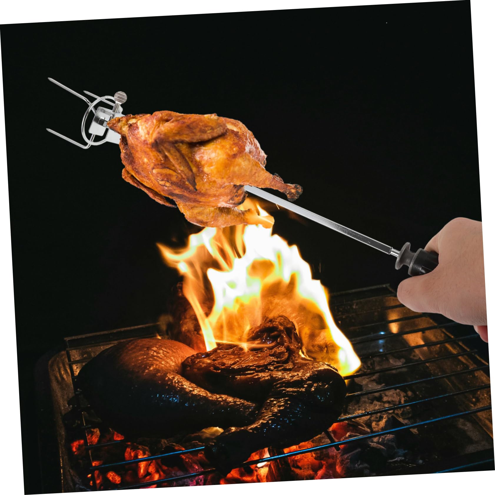 Hemobllo 3 Set forchetta da barbecue rosticceria forchetta per grigliare la carne di grandi dimensioni forchette alla griglia fatte in casa accessorio forno Acciaio inossidabile Argento