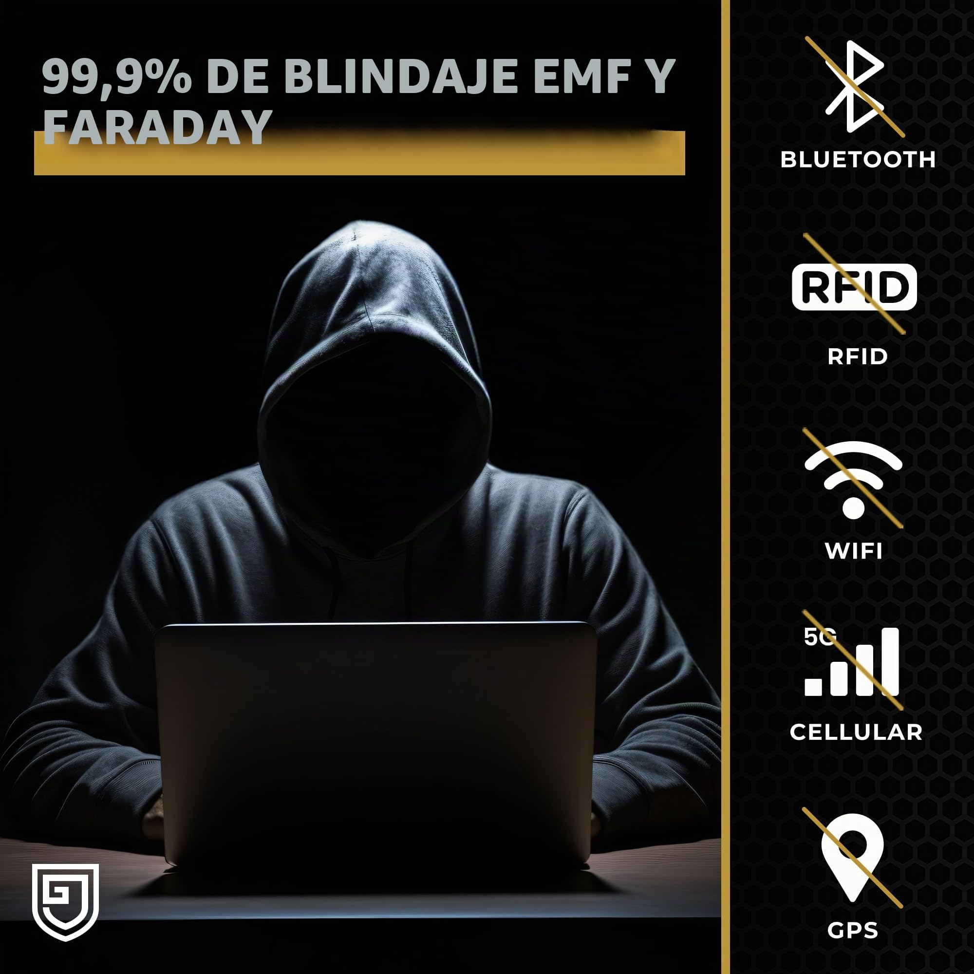 Faraday bolsa impermeable: jaula EMP impermeable para portátiles y teléfonos, grandes bolsas Go Dark, negro