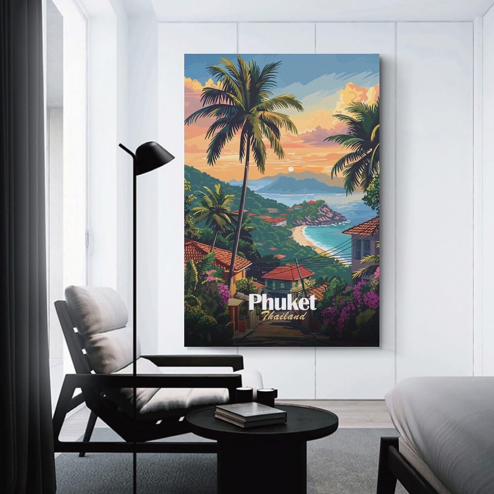 Junmoney Canvas Wall Art Phuket Thailand Sunset, 24x36inch(60x90cm), for Living Room, Lounge Or Sitting Room, Canvas Styling for A Polished Room Look