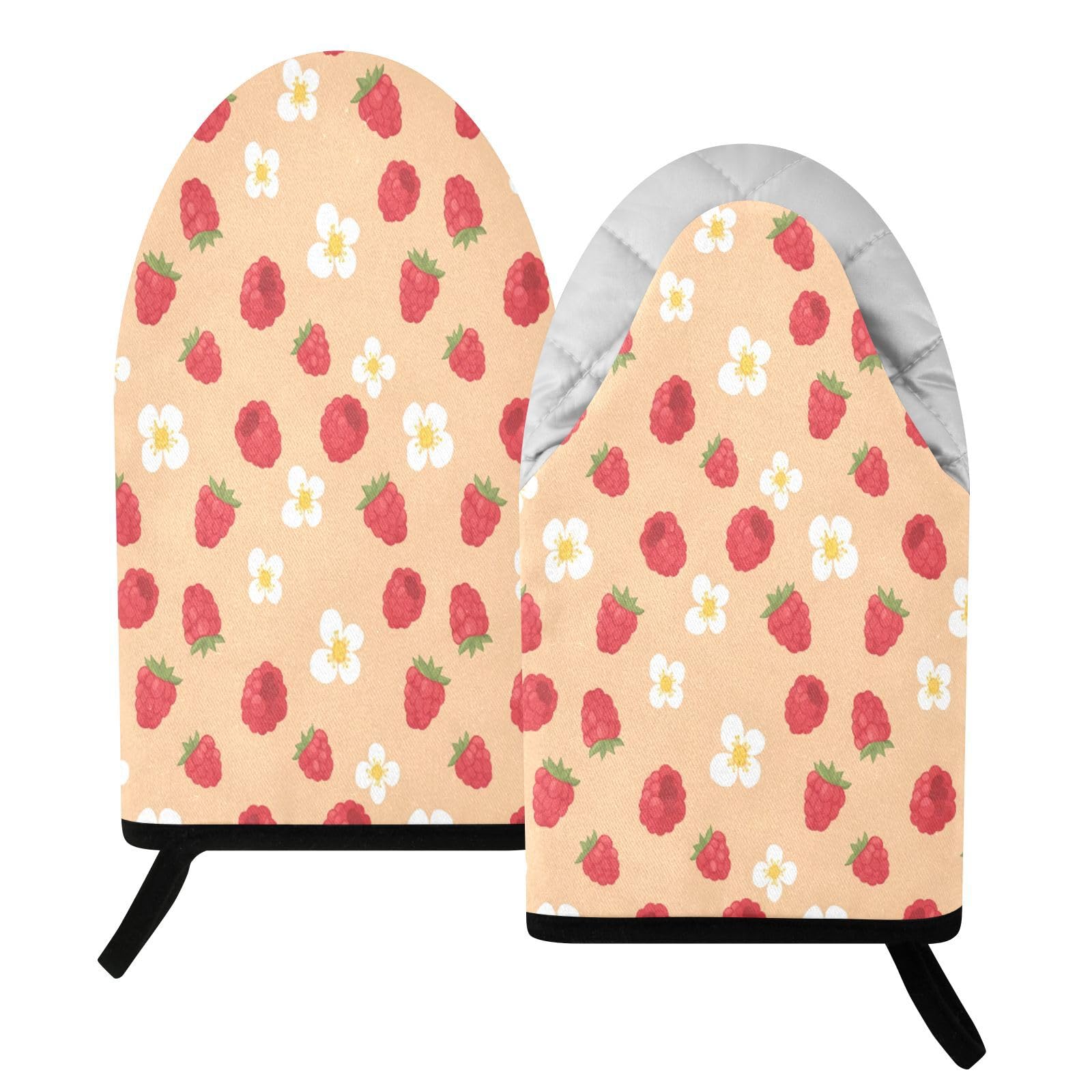 BURSTDDY Cartoon Strawberry Oven Mitt,Heat Resistant Kitchen Mitts for Cooking