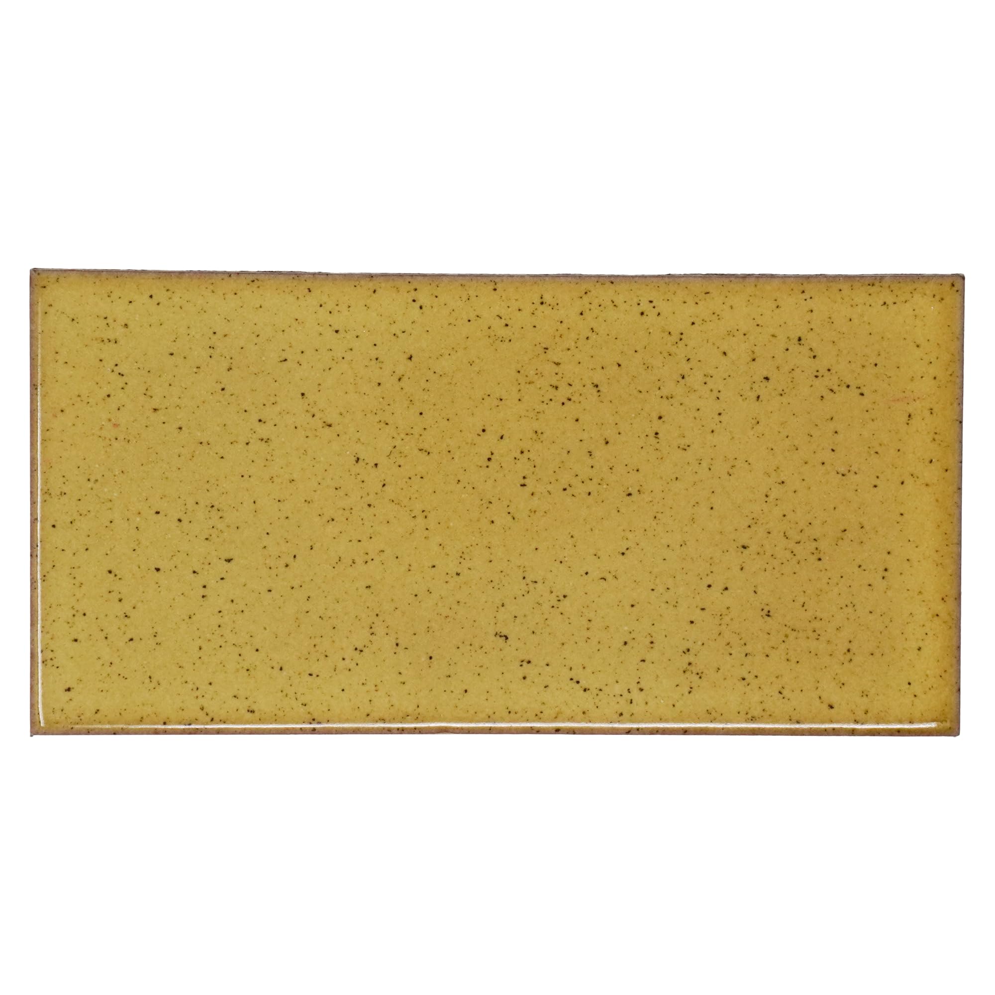 Tumia Lac Honey Mustard Handmade Mexican Talavera Tile Brick Effect - Authentic Style Ceramic Tiles For Crafts, Backsplashes And Home Improvement