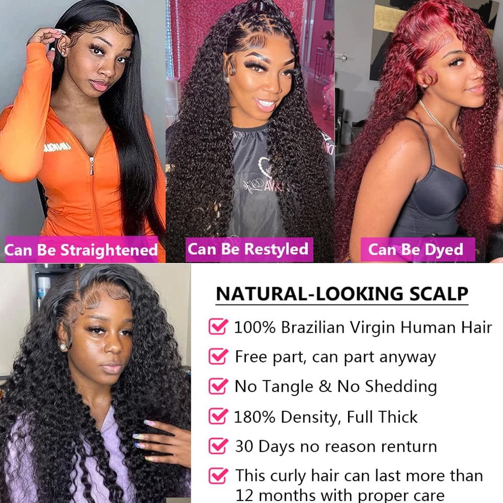 Amazon.com : Manorshen 13x6 Deep Wave Lace Front Wigs Human  display picture 2