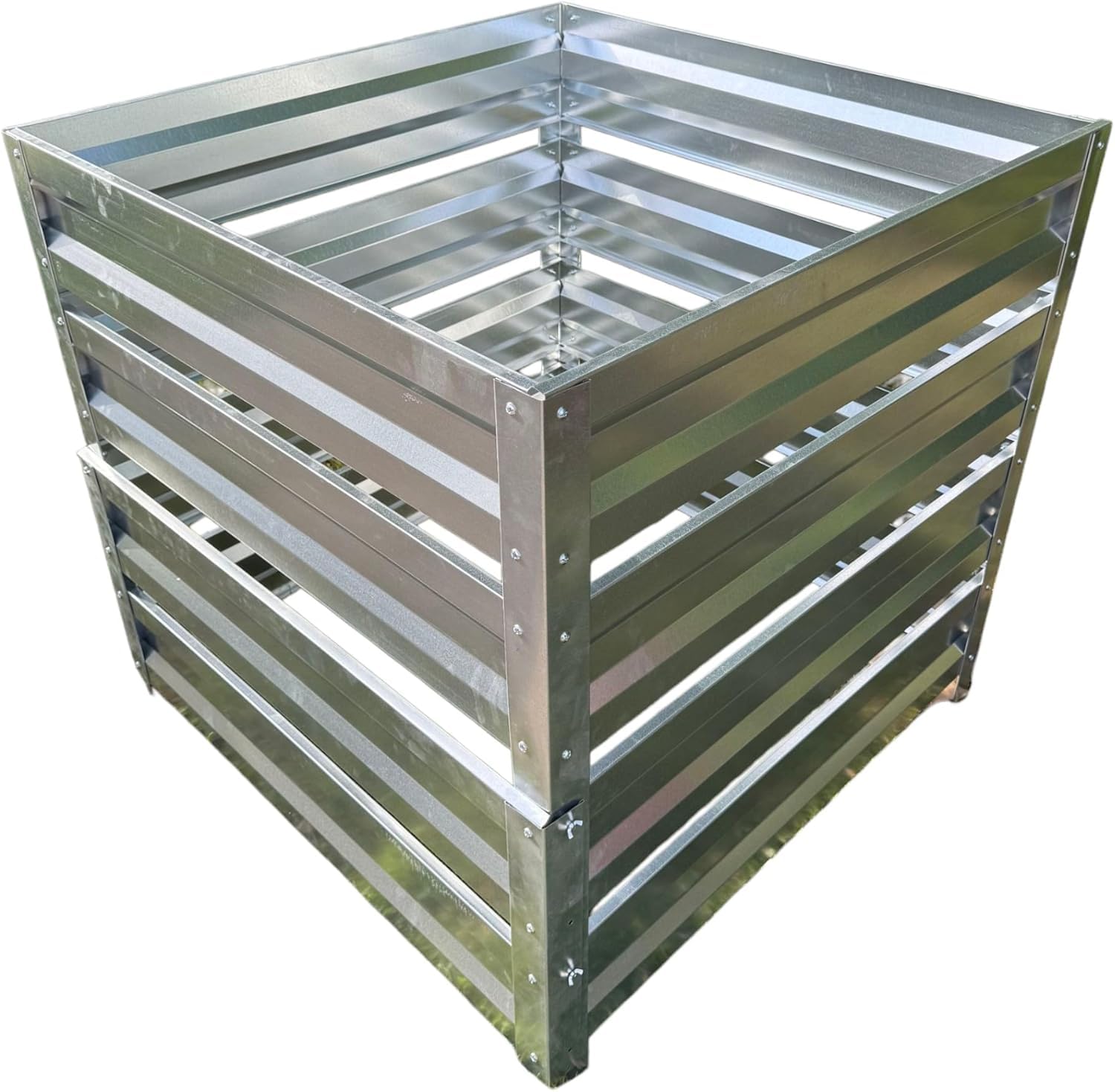 Composteur 1000 l en métal galvanisé pour jardin, durable, résistant aux intempéries (zinc (acier galvanisé))