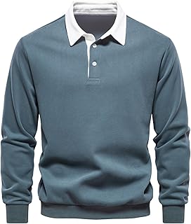 Los Hombres De OtoñO De Manga Larga Polo Cuello SóLido Color SuéTer Casual VersáTil Pullover SuéTer De Manga Larga