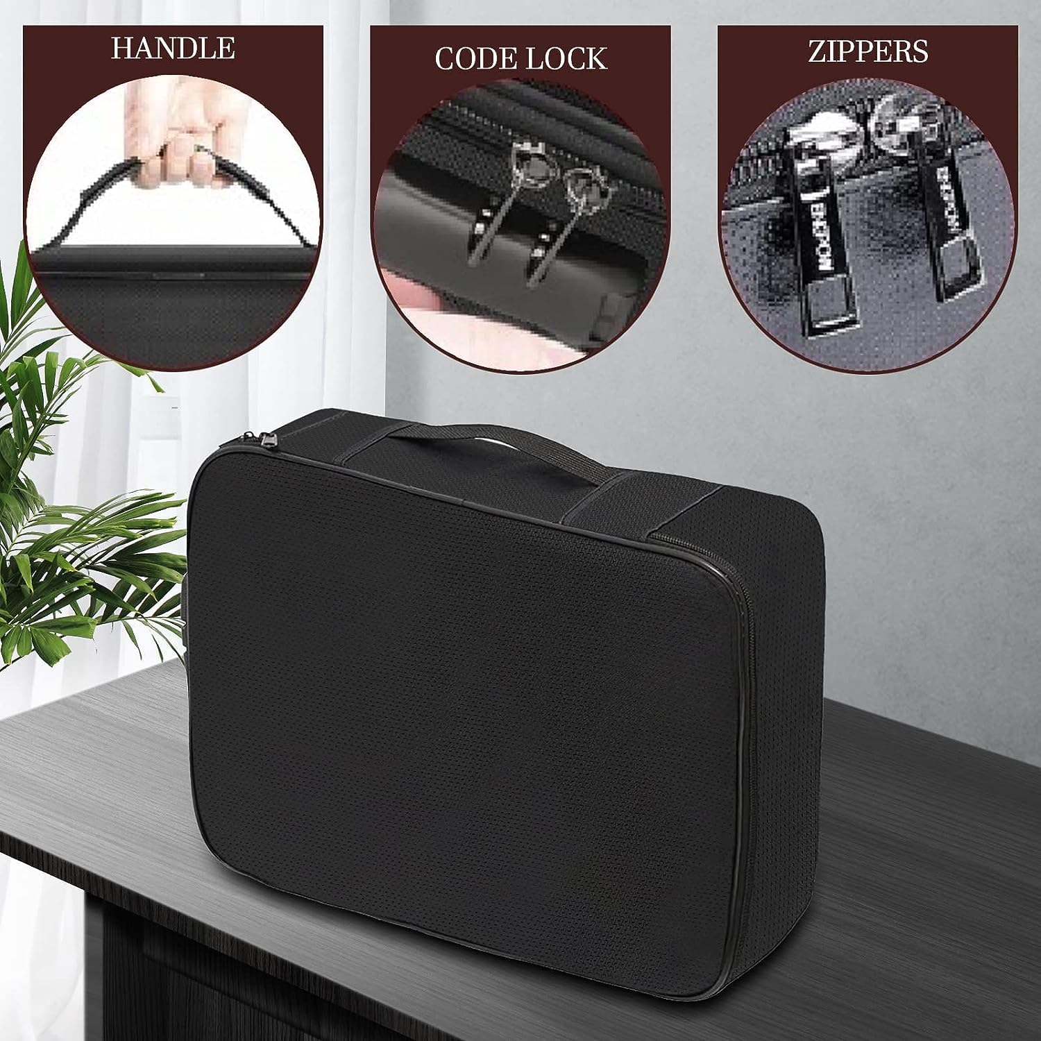 Boîte à Documents Ignifuge Et étanche - Avec Cadenas à Code, 3 Couches, Grande Capacité
