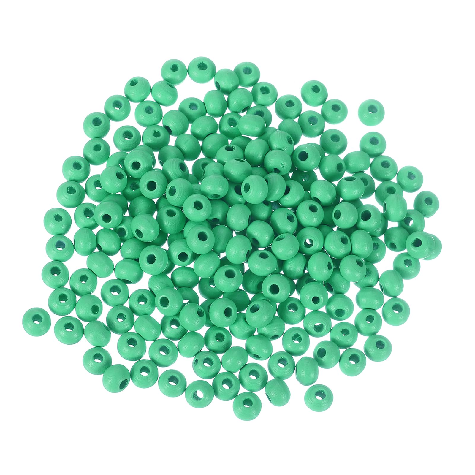 METALLIXITY Colorful Wooden Beads (6mm/ 0.24") 200Pcs, Wood Round Ball Spacer Loose Beads - for Home Party Decoration, Grass Green