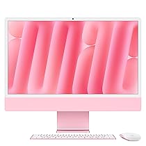 Apple iMac Computer desktop all-in-one: Chip M4, CPU 8-core e GPU 8-core: display Retina 24”, 16GB di memoria unificata, 256GB di archiviazione SSD, con accessori. Per iPhonePad; Rosa