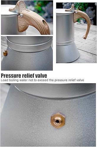 Miniatura 4 de Cafetera de café y café para estufa, estilo italiano clásico de 3 tazas de café expreso para café clásico italiano y cubano, cafetería