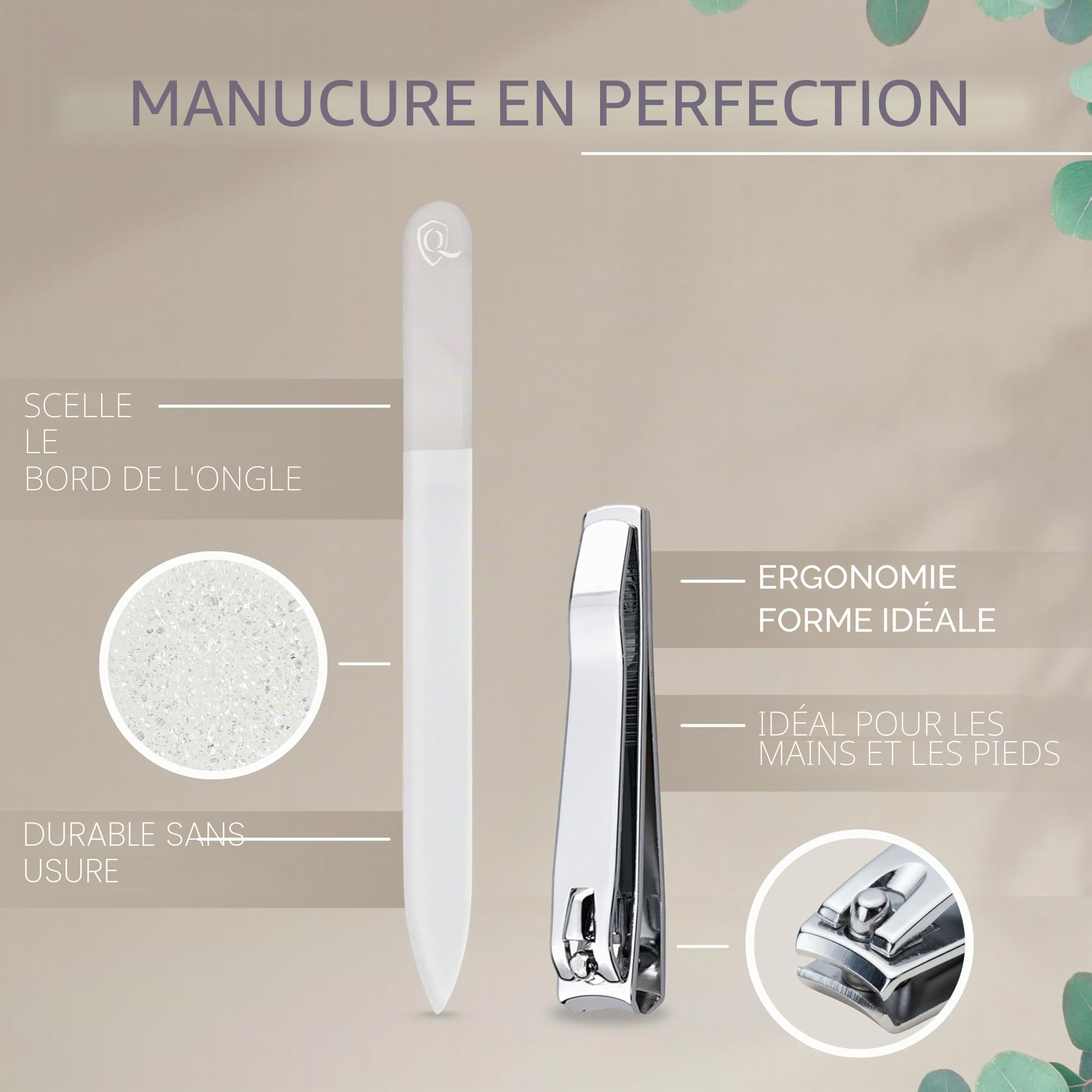 marQus Kit Manucure set 12 Pièces en Acier Solingen Allemagne – Coupe-Ongles, Lime à Ongles, Pince à Épiler, Étui en Cuir – Coffret Cadeau Femme & Homme, noir