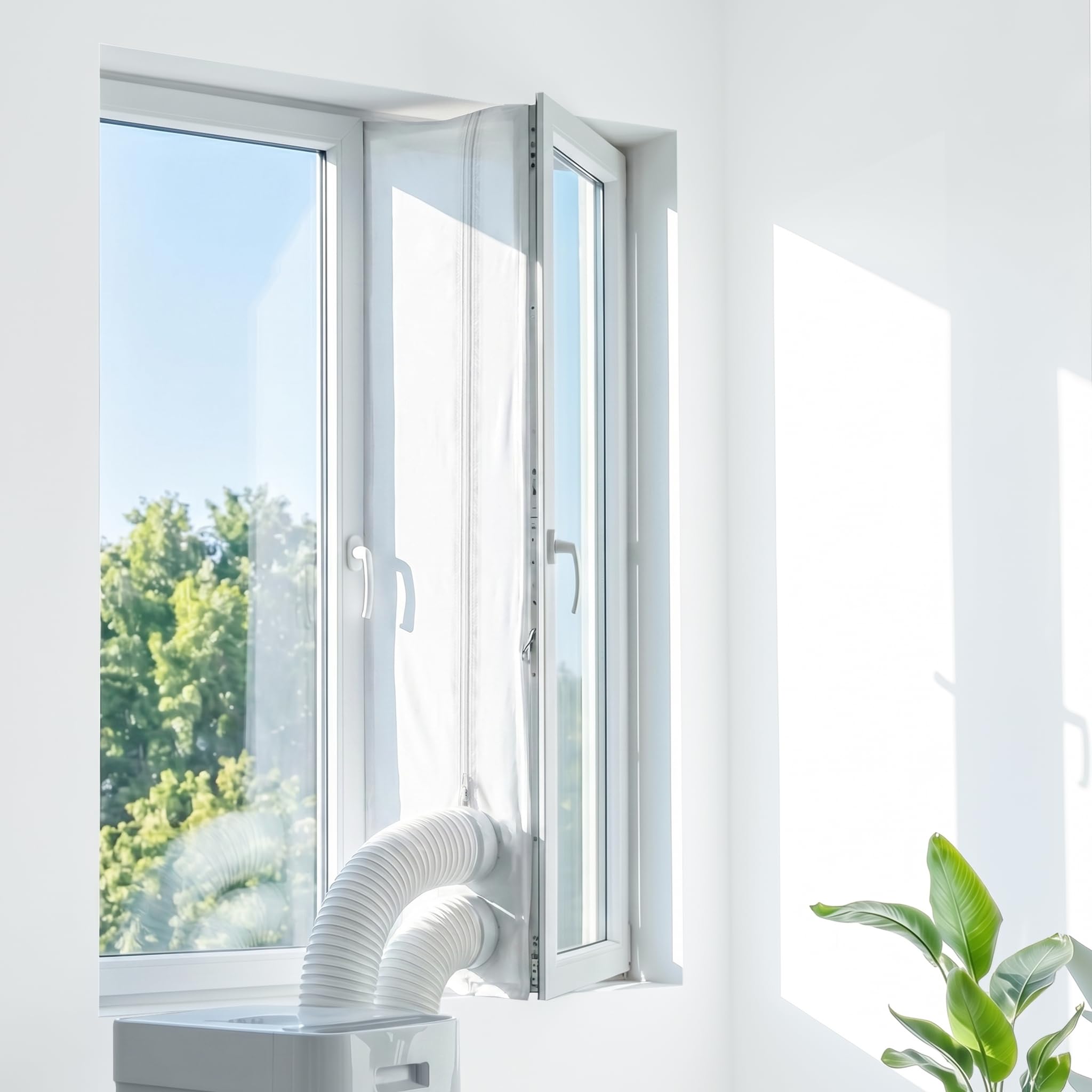 Klimaanlage Fensterabdichtung 560cm Ohne Bohren Wasserdicht Reißfest für Mobile Klimageräte Wäschetrockner Ablufttrockner
