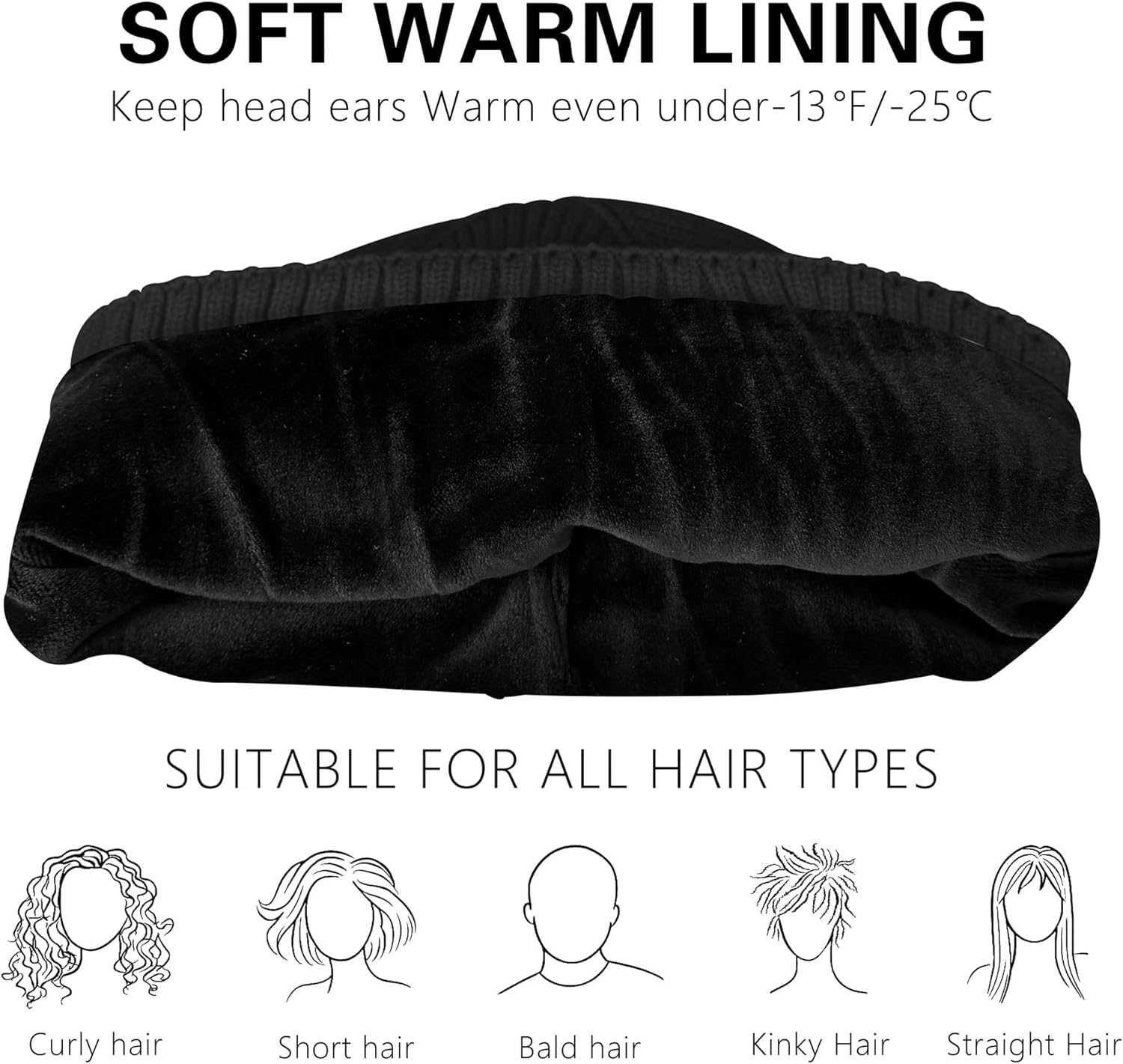 ATNKE Winter Beanie for Men Women, Unisex Thick Stocking Knit Cuffed Skull Cap Soft Warm Fleece Lined Ski Beanies Hat - Image 3