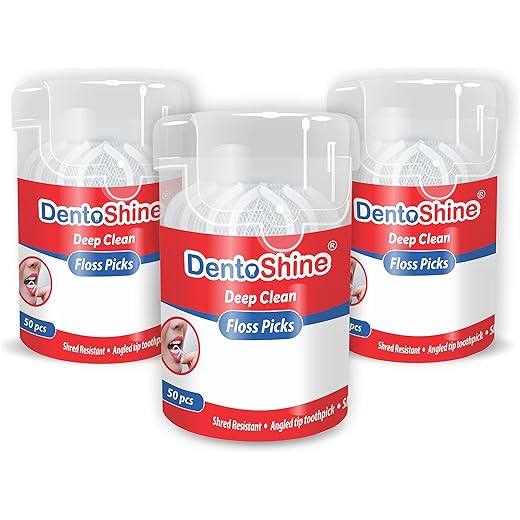 DentoShine Deep Clean Floss Picks - 50 ct