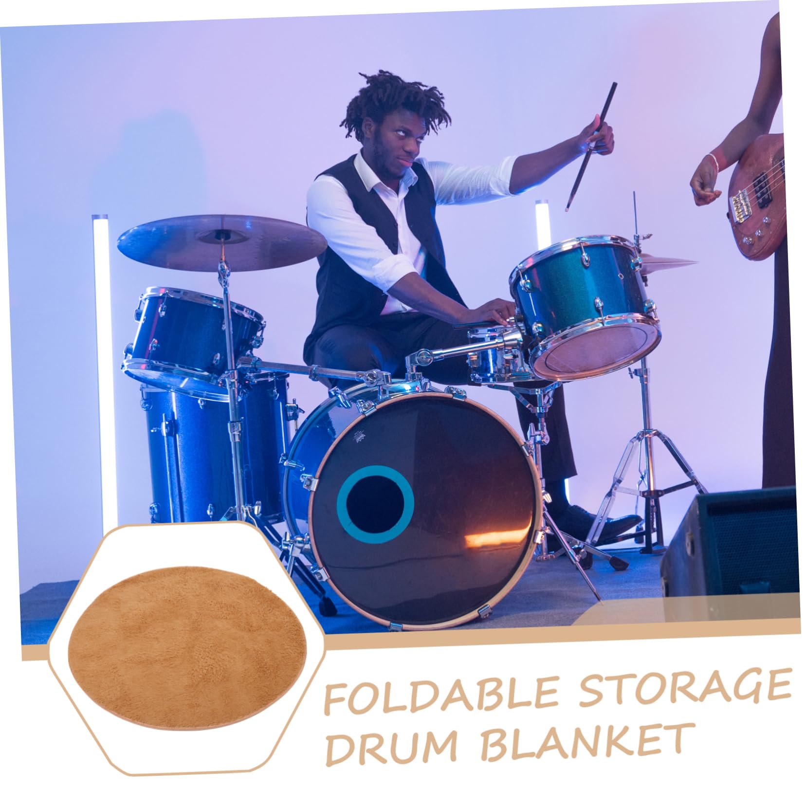 Hemoton Drum Rug for Drums Anti-Slip Design Noise Reduction Mat Music Practice