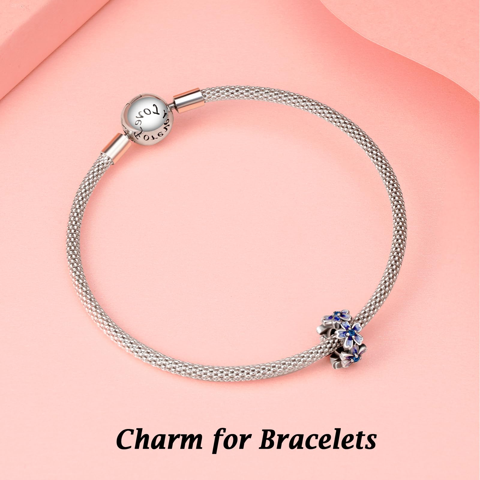 Annmors 925 Sterling Silver Clips Distanziatore Catena di Sicurezza Ferma Ciondoli Ciondolo in Vetro di Murano per Donna Bracciale Collana Gioielli Regalo