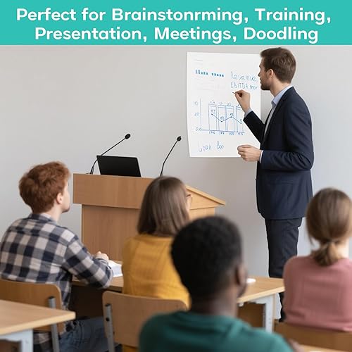 Miniatura 6 de Almohadilla de caballete pegajoso, papel de 13 x 17 pulgadas, papel de anclaje adhesivo para profesores, papel de caballete autoadhesivo, súper