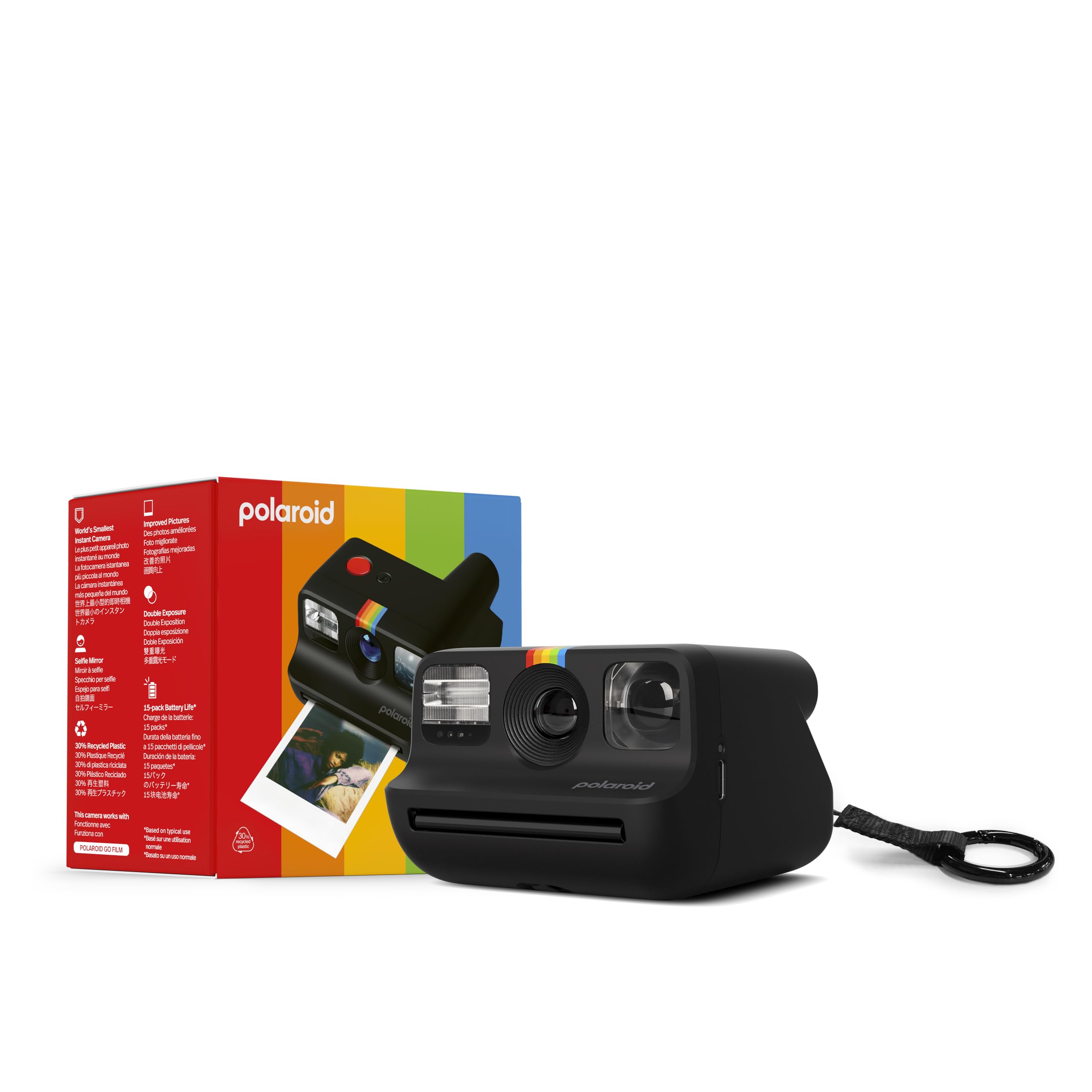 Polaroid Go Gen 2 Appareil Photo Instantané Noir + Clip Noir