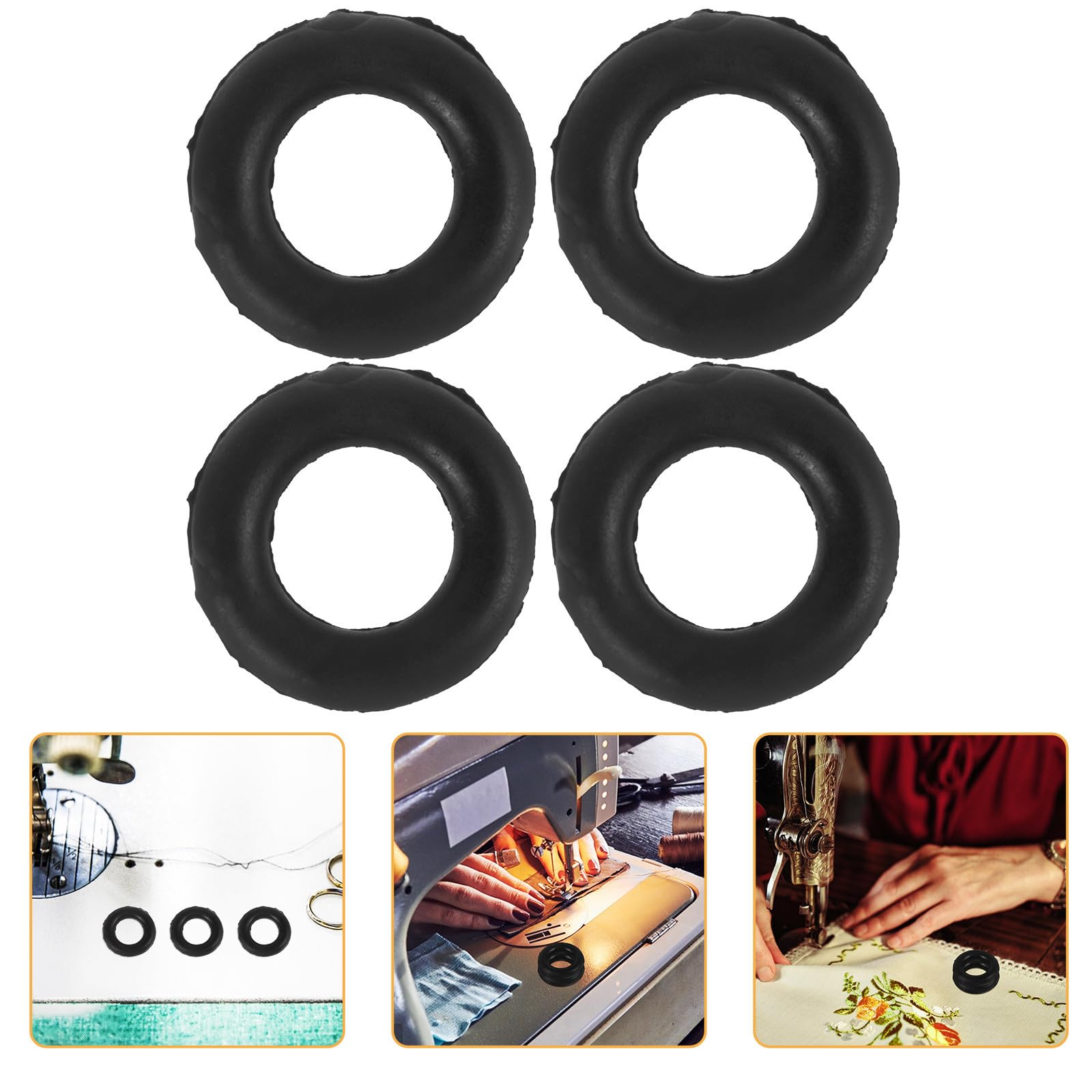 Enrollador de máquina de coser de goma negro, 5 piezas, accesorios para máquina de coser doméstica, compatible con Butterfly, Flyingman y Bee