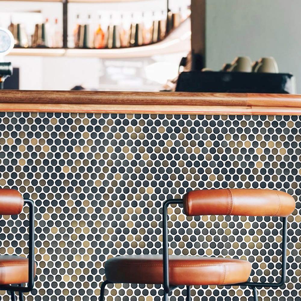 JAPM301 Multi Blue Mix Color Polished Tiny Round Porcelain