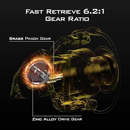 Miniatura 3 de KastKing Valiant Eagle Gold Spinning Reel - 6.2:1 High-Speed Gear Ratio, Freshwater and Saltwater Fishing Reel, Faster Line Retrieve, Braid Ready