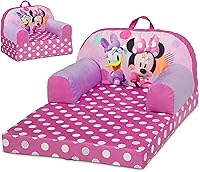 Delta Children Minnie Mouse Cozee Buddy Flip-Out Toddler Chair - 2-in-1 Sleeper Bed, GREENGUARD Gold Certified, Pink