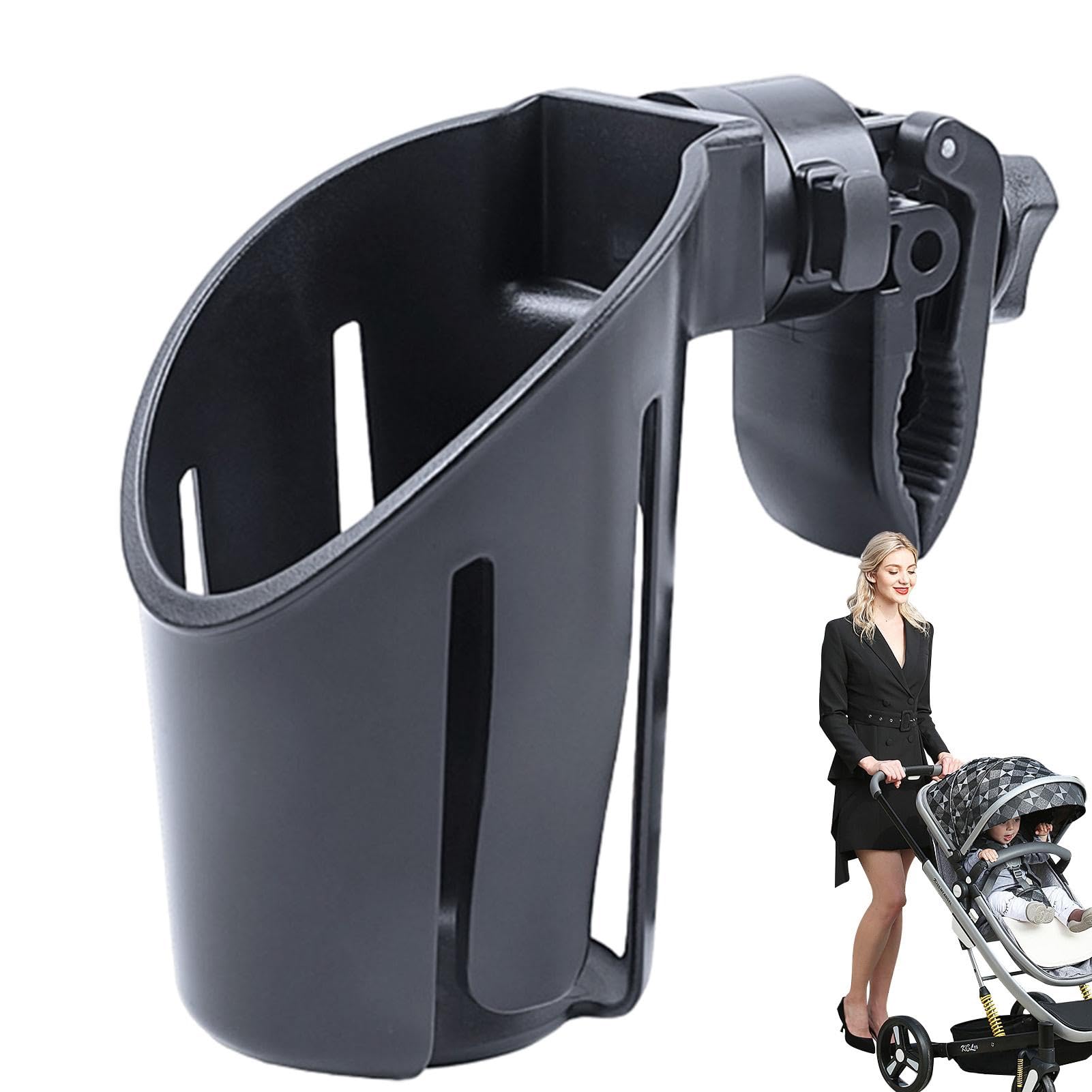Maciun Portavasos para cochecito, soporte para botellas de cochecito, soportes para bebidas para cochecito, portavasos giratorio y soporte para botellas para carros, andadores y bicicletas