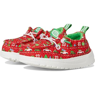 Женские кроссовки Hey Dude Kids Lildude Holiday Sweater (Infant/Toddler) red/green