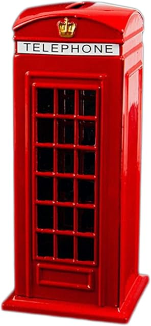 Large Telephone Booth Money Box Coin Die Cast Piggy Bank London Souvenirs Red Telephone Box Money Bank Made of Die Cast Metal
