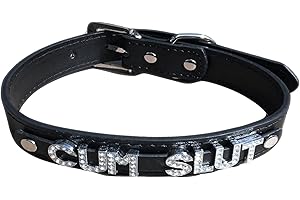 Exotic Black Vegan Leather Choker Collar with Assorted Rhinestone Styles