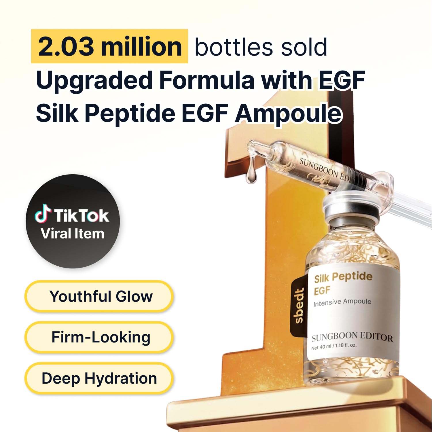 SUNGBOON EDITOR Glass Skin Glow Trio Set, EGF Silk Peptide Ampoule + EGF Gold Overnight Mask + Deep Collagen Serum, Korean Skincare, Gift Set for Women