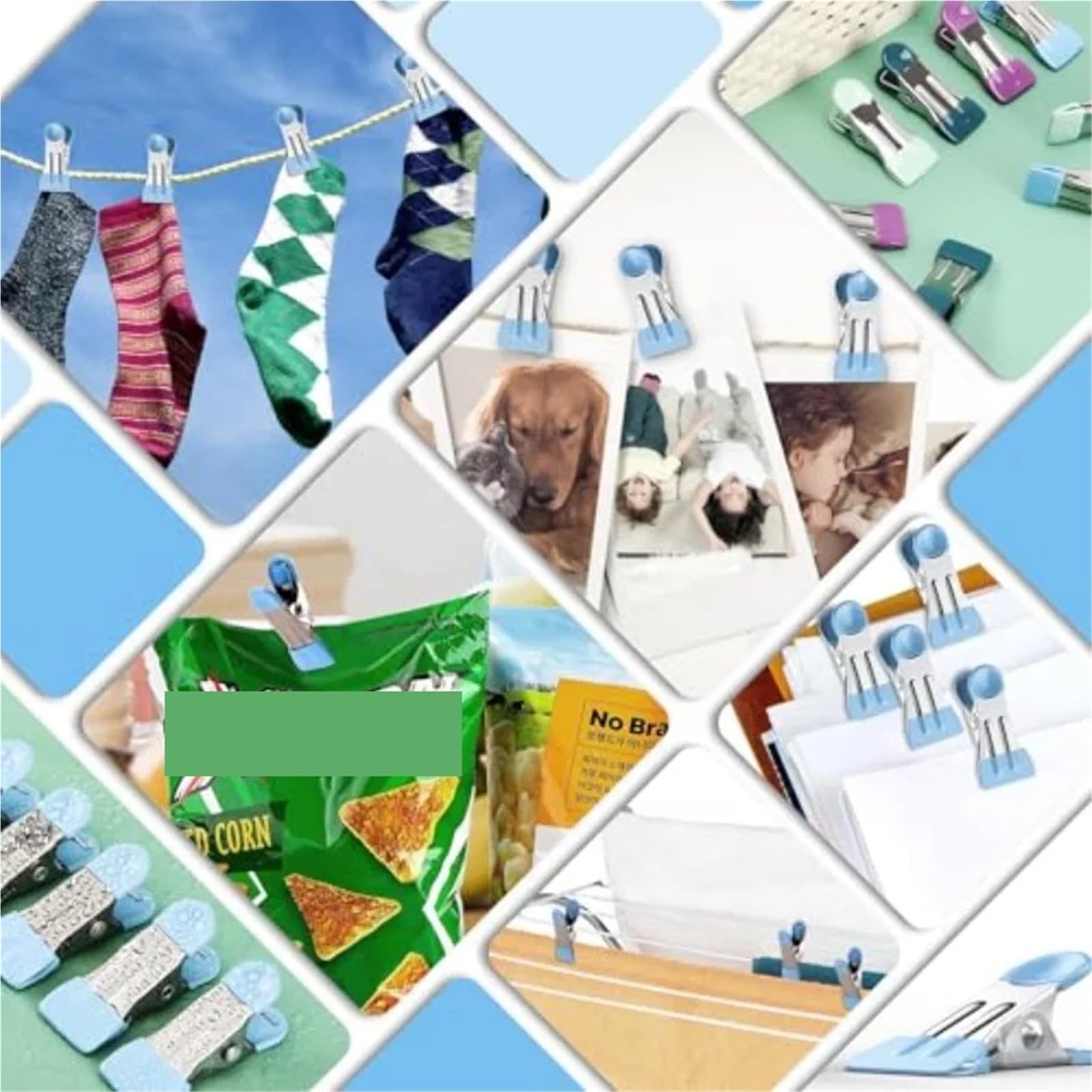 Pinzas Ropa Alfileres for Ropa, Clips for Chips, for Bolsas, for Alimentos, 20 Unidades, for Toallas, for for, Pinzas for la de 2,17 Pulgadas, Chip