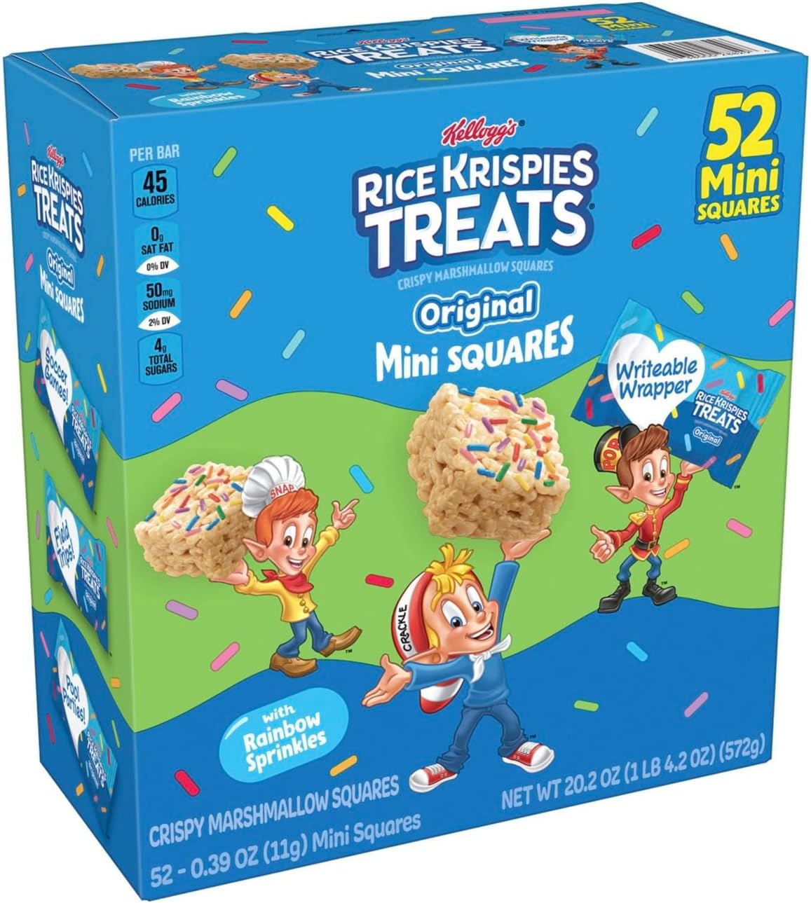 Rice Krispies Treats Mini Squares, Original with Rainbow Sprinkles (52 ct.)